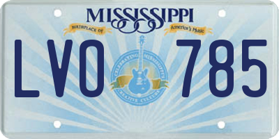 MS license plate LVO785