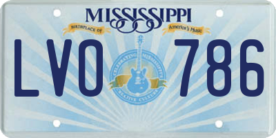 MS license plate LVO786