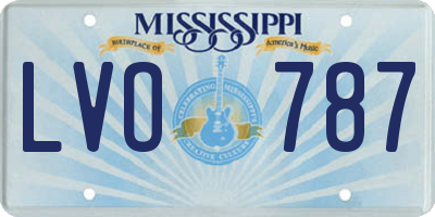 MS license plate LVO787