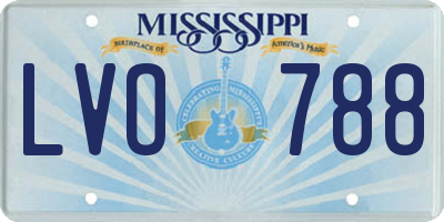 MS license plate LVO788