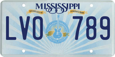 MS license plate LVO789