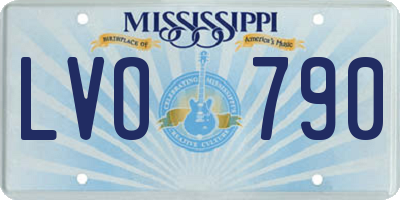 MS license plate LVO790