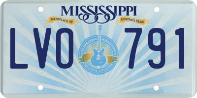 MS license plate LVO791