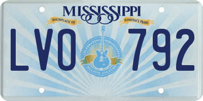 MS license plate LVO792