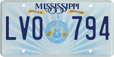 MS license plate LVO794