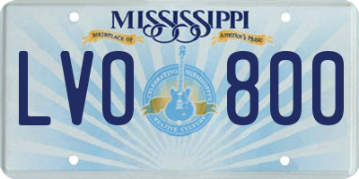 MS license plate LVO800