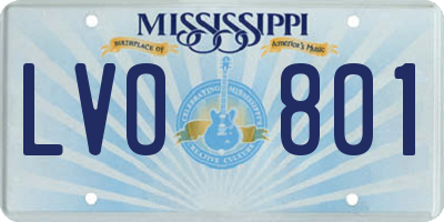 MS license plate LVO801