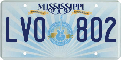 MS license plate LVO802