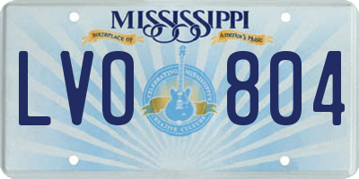 MS license plate LVO804