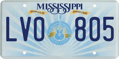 MS license plate LVO805