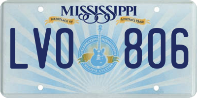 MS license plate LVO806