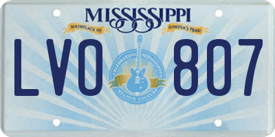 MS license plate LVO807