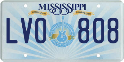 MS license plate LVO808