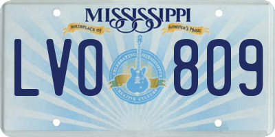 MS license plate LVO809