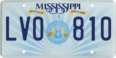MS license plate LVO810