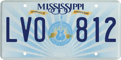 MS license plate LVO812