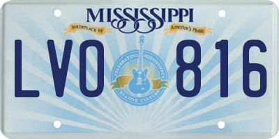 MS license plate LVO816