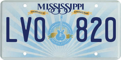 MS license plate LVO820