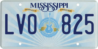MS license plate LVO825