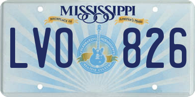 MS license plate LVO826