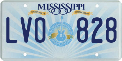 MS license plate LVO828