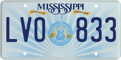 MS license plate LVO833
