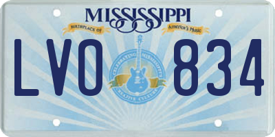 MS license plate LVO834