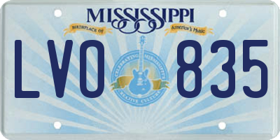 MS license plate LVO835