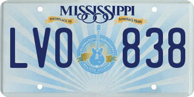 MS license plate LVO838