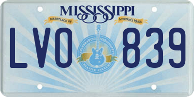 MS license plate LVO839