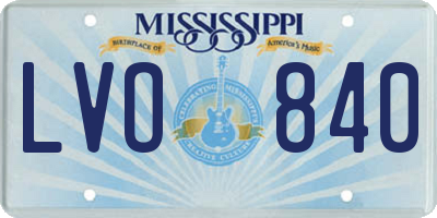 MS license plate LVO840