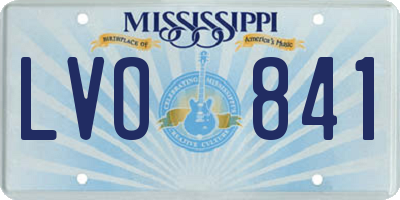 MS license plate LVO841