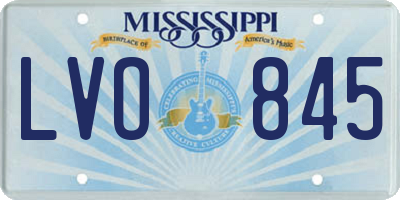 MS license plate LVO845