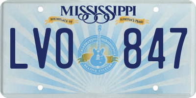 MS license plate LVO847
