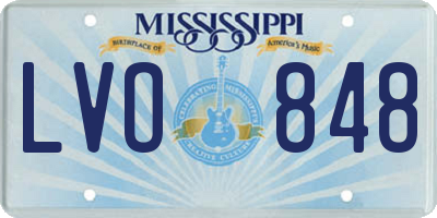 MS license plate LVO848