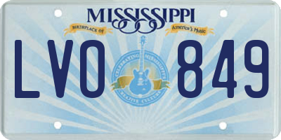 MS license plate LVO849