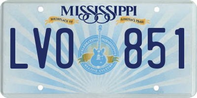 MS license plate LVO851