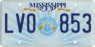 MS license plate LVO853