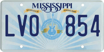 MS license plate LVO854