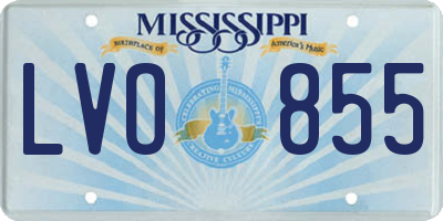 MS license plate LVO855