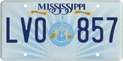 MS license plate LVO857