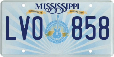 MS license plate LVO858