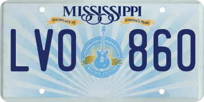 MS license plate LVO860