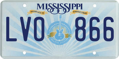 MS license plate LVO866
