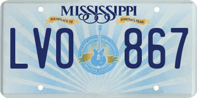 MS license plate LVO867