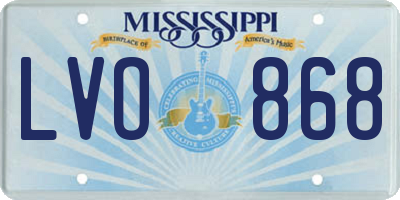 MS license plate LVO868