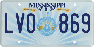 MS license plate LVO869