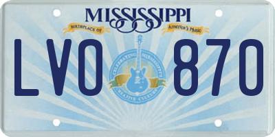MS license plate LVO870
