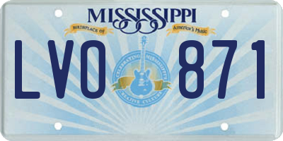 MS license plate LVO871
