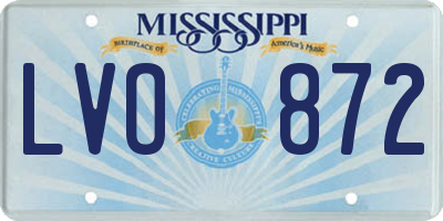 MS license plate LVO872